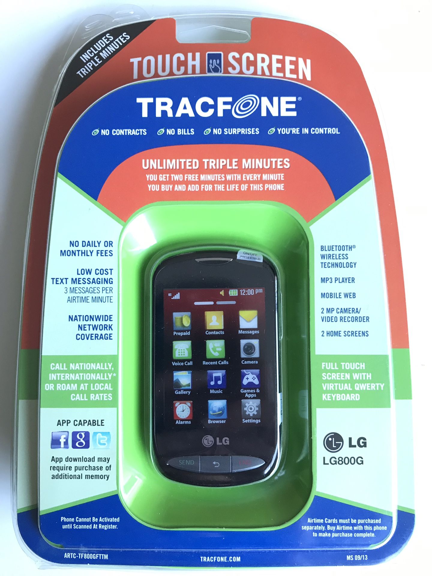 New tracfone prepaid cell phone camera mobile video Bluetooth LG mp3 text call
