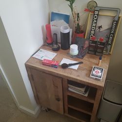 Brown wood nightstand