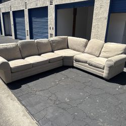 Bassett Furniture Large Sectional Sofa w/ Feather Cushions