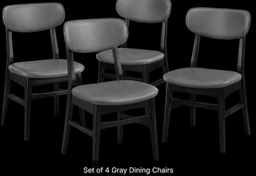 Set of 4 Gray Dining Chairs