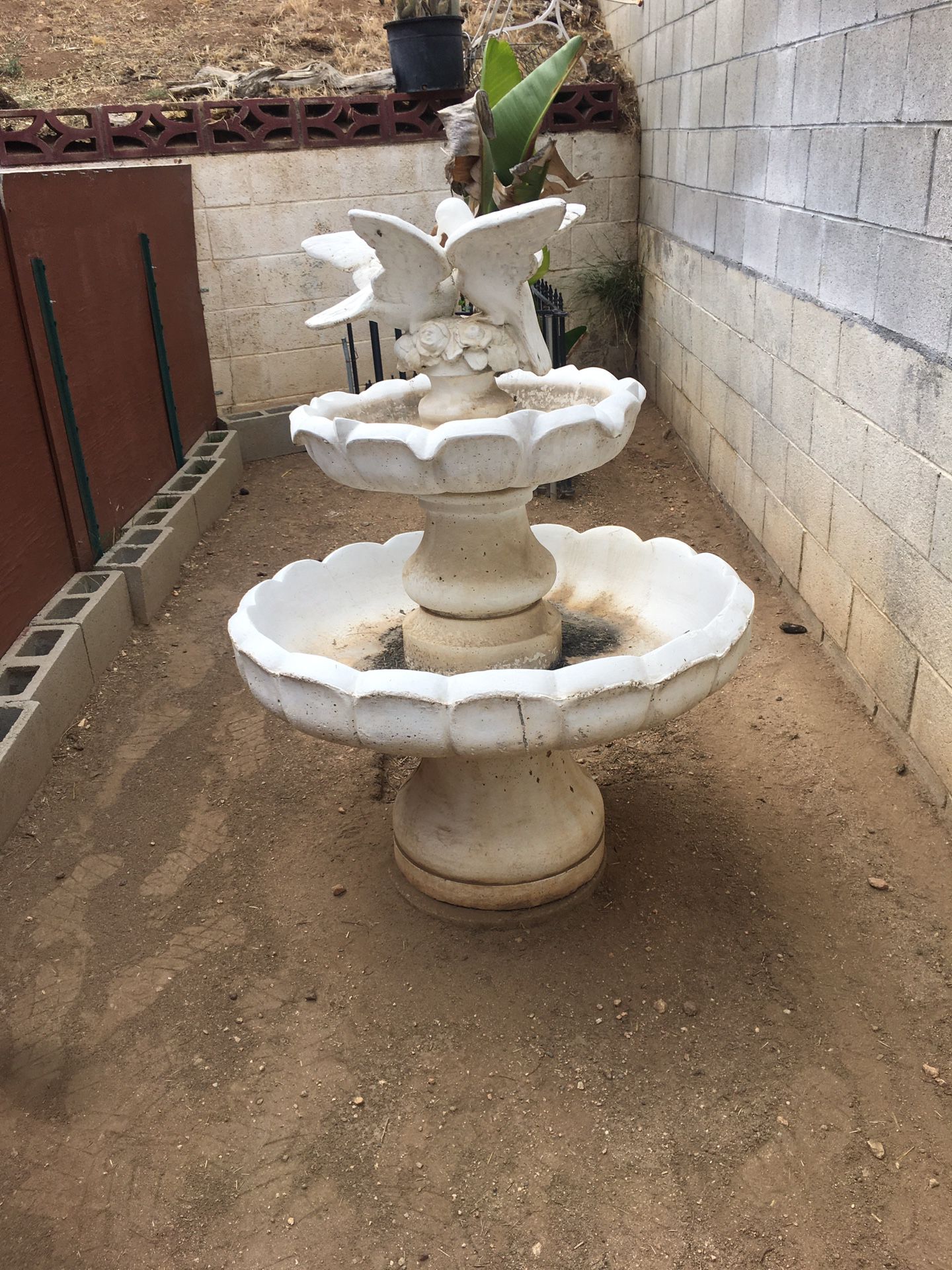 Doves  White Water Fountain 