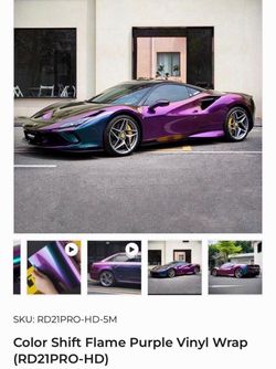 TECKWRAP PURPLE FLAME CAR WRAP, 5FT x 59FT, BRAND NEW