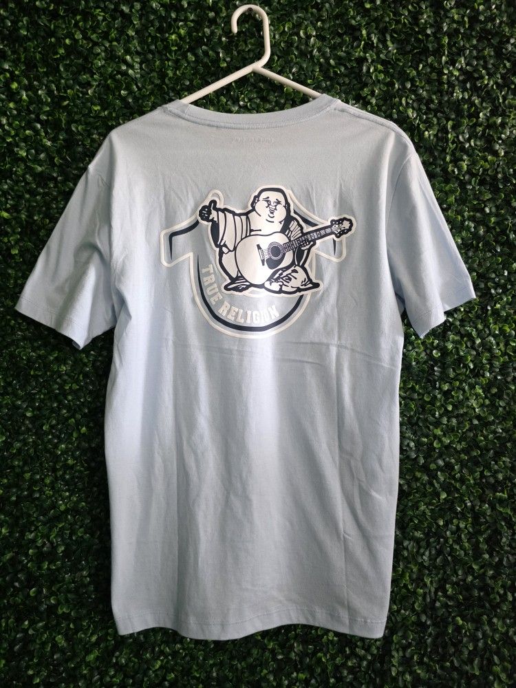 True Religion Men's Blue Cotton T-shirts Size L