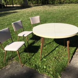 50’s Mid century Formica Table And 3 Chairs 