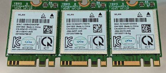 WLAN M.2 Dual Band Wireless AC Wi-Fi Cards with Bluetooth