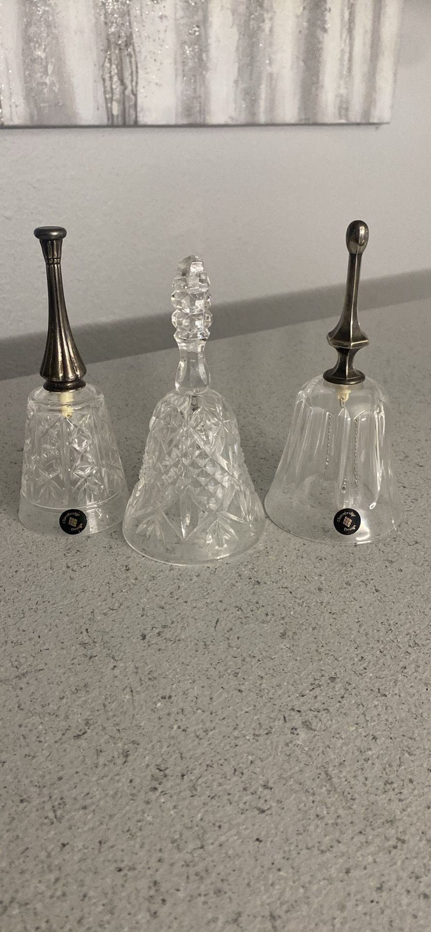 Set of 3 Vintage Glass Bells
