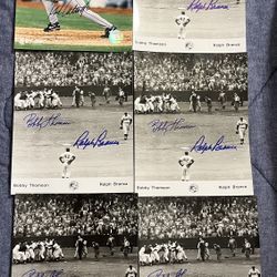 Bobby Thomson & Ralph Branca Dual Signed 8x10 Photo 1951 WS