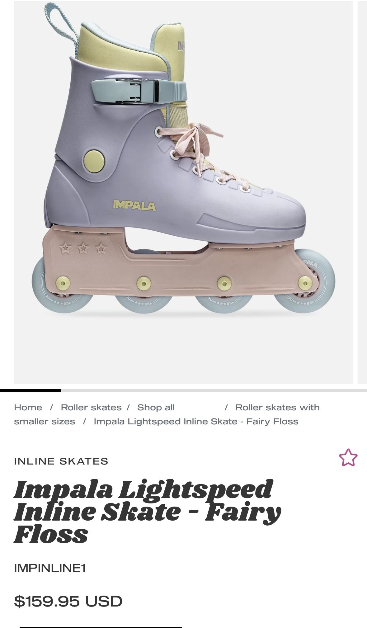Impala Roller Blades Size 8