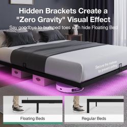 QUEEN 8” Floating Bed Frame With LED LIGHTS📣DOESNOT INCLUDE MATTRESS 📣👇CROSSROADS 👇