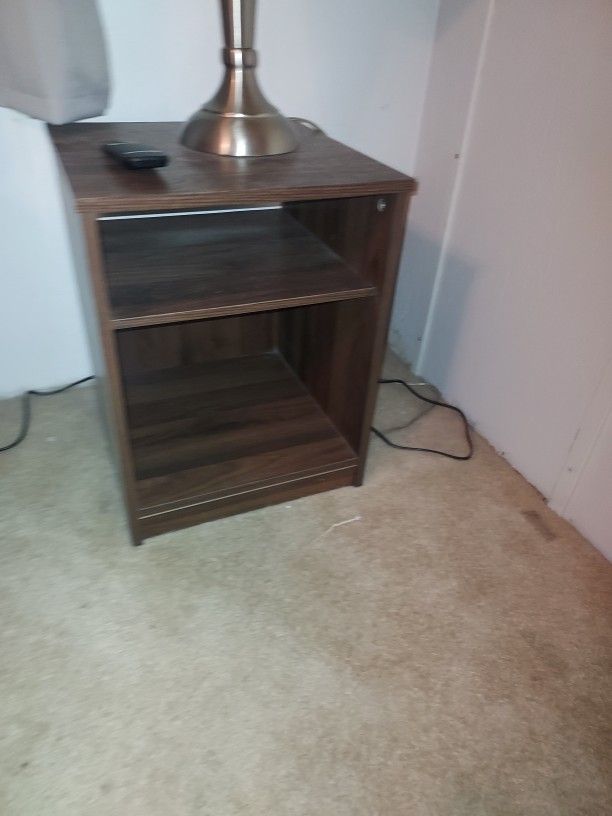 Bedroom Living Room Wood End Table 2 Shelves
