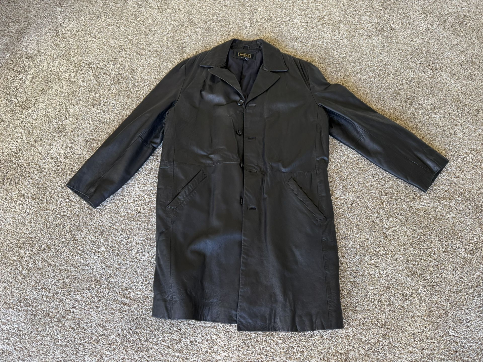 Mens XLarge Full length leather trench coat