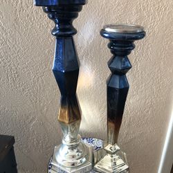 SET OF PILLAR CANDLE HOLDERS