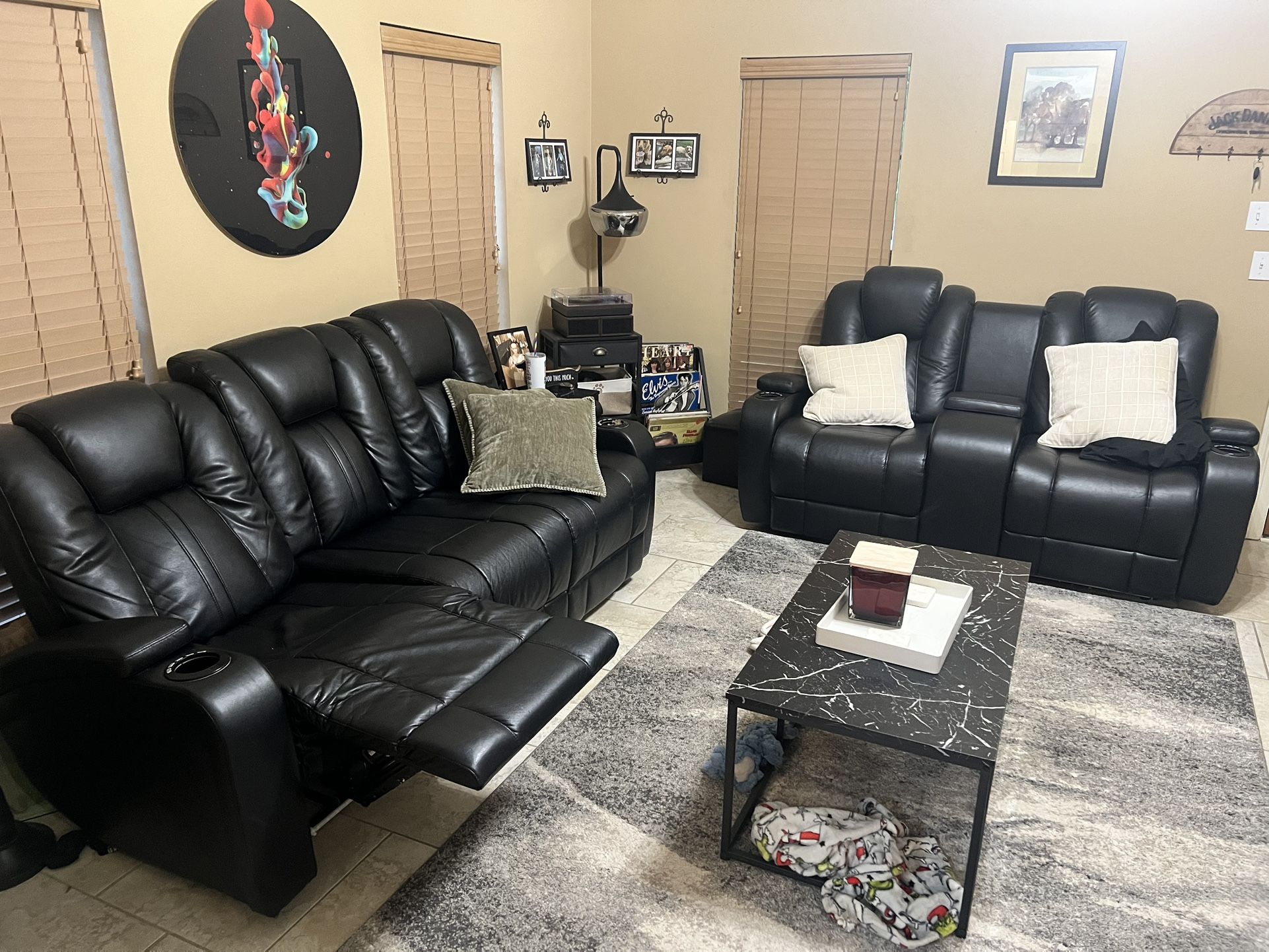3 Seat And 2 Seat Dual Power Recliners W/LED