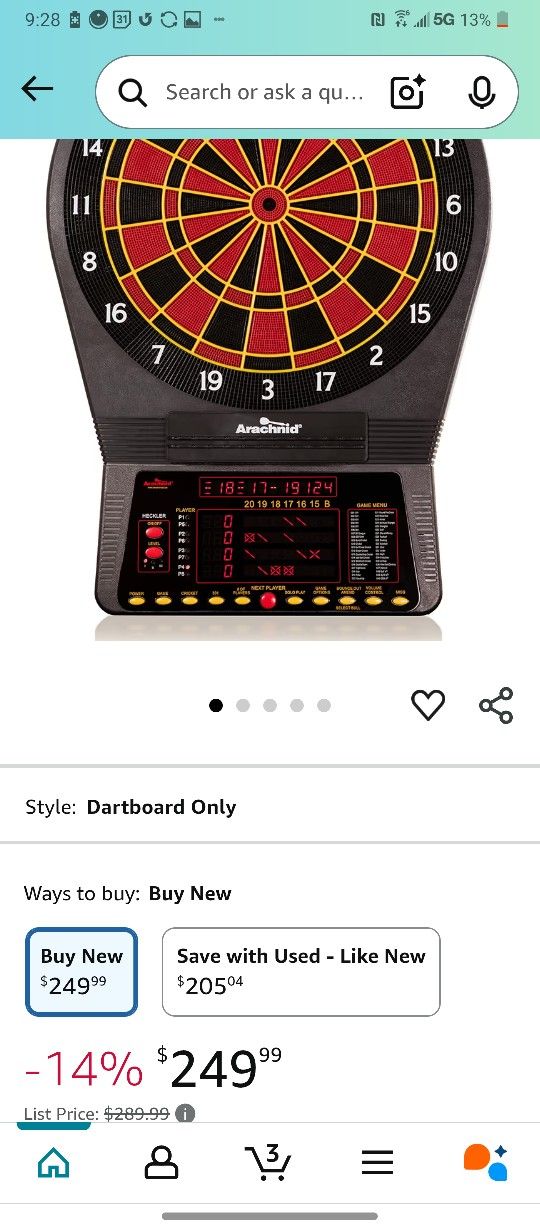 Electronic Dart Board (Arachnid)