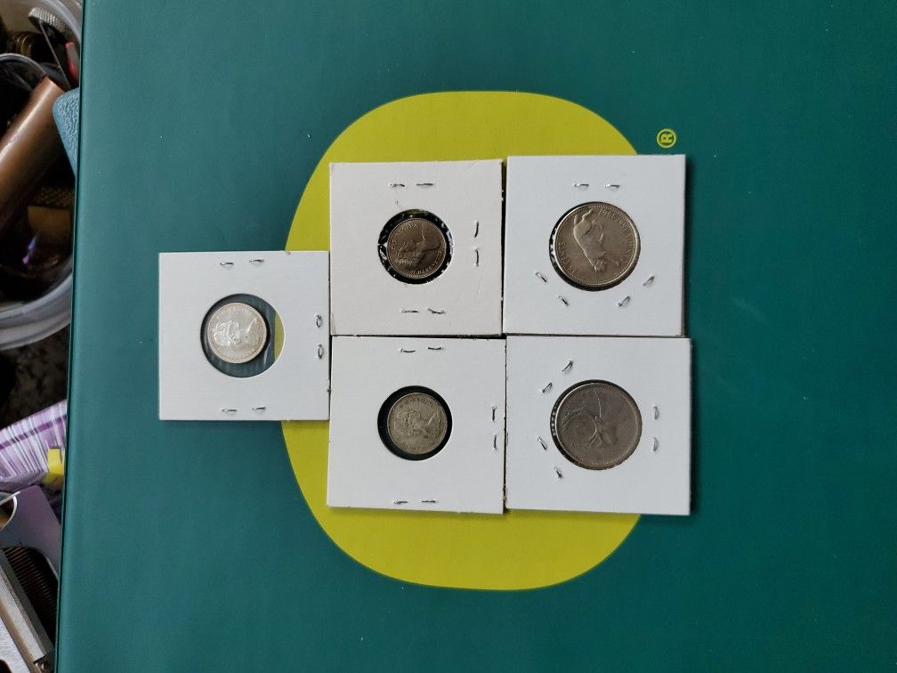 Silver Canadian Coins Dimes And Quarters