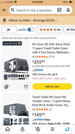 Fonzier RV Cover 20-22ft Extra Thick 7 Layer QT2704H-A08 NEW!