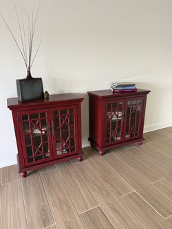 Pair of Glass Door Display Cabinet