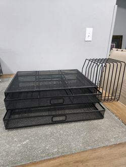 Metal Computer Stand with 2 drawers. And File holder set