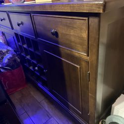 Solid Wood Storage Buffet Cabinet