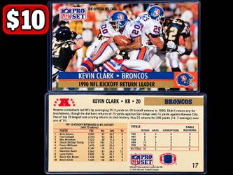 Kevin Clark Broncos 1991 NFL Pro Set Card