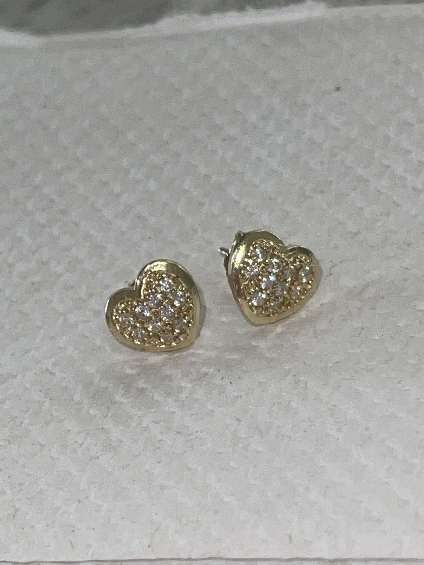 14k Gold Heart Earrings