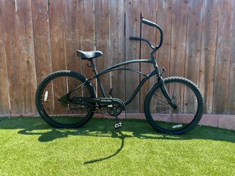 Electra Cruiser 1 Model. Single Speed Mens 26 inch Beach Cruiser. Black with white accents..