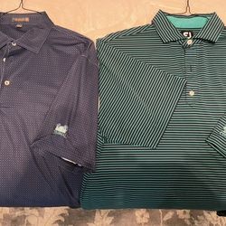 7 Premium Men’s Large Golf Polo Shirts