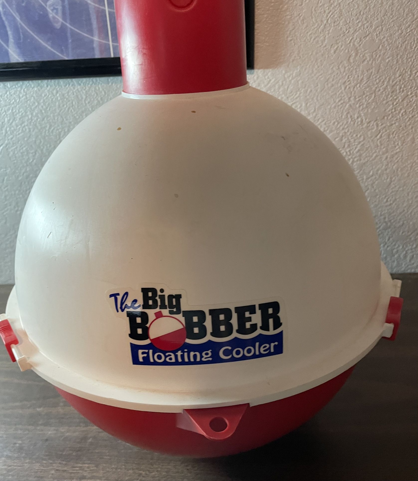 The Big Bobber Floating Cooler, Ice Chest, Red And White. Never Used.