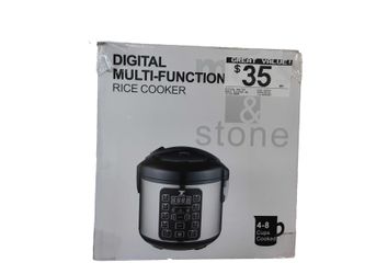 Digital Multifunction Rice Cooker Silver Small Kitchen Appliance