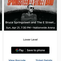 Bruce Springsteen & E Street Band - 2 Tickets (Nationwide Arena, 4/21)