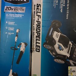 Unopened Lawn Mower, Weed Eater/Blower Combo