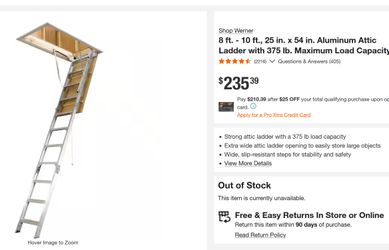 Werner Attic Ladder AH2510B