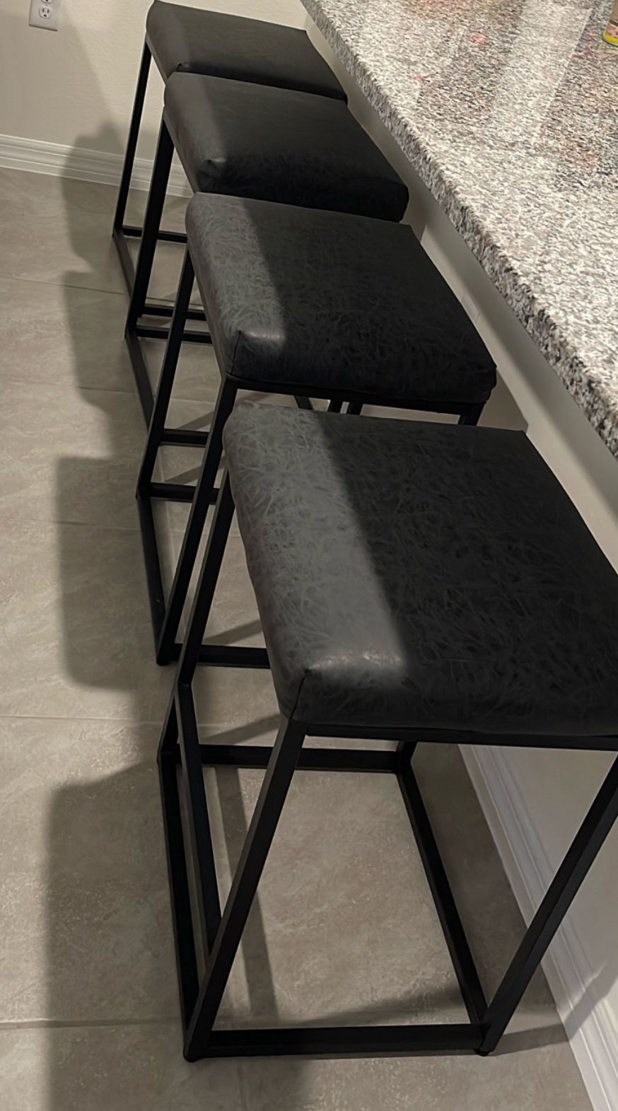 4 Black Bar Stools