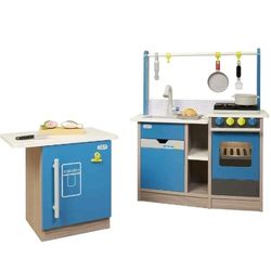 Little Tikes Real Wood Classic Cook’s Kitchen w/ Island & 12+ Accessories 2-in 1