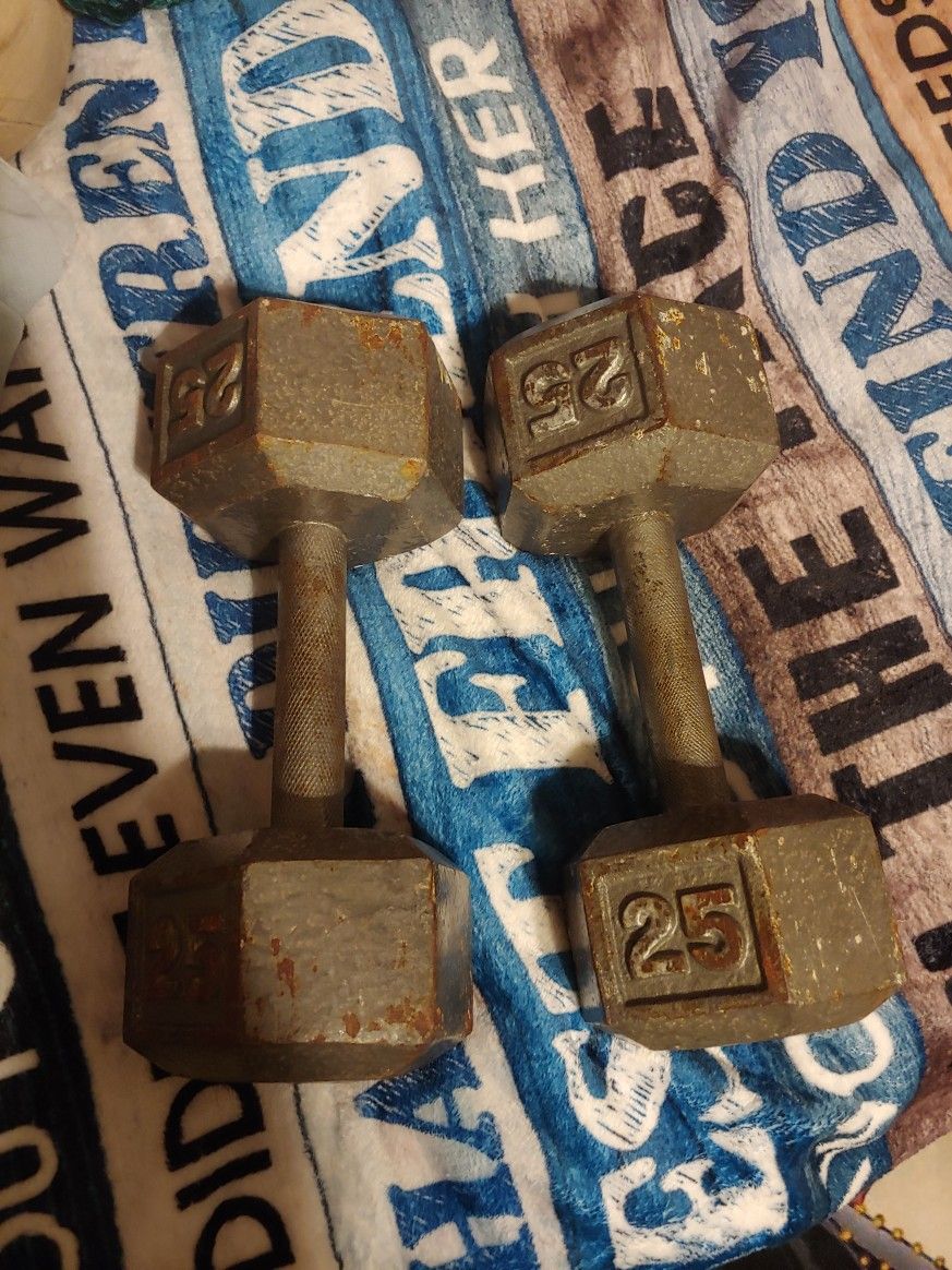 Two 25lbs Dumbbells