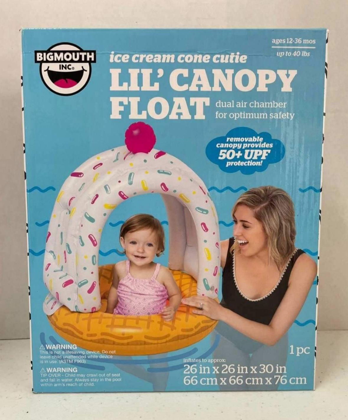 Lil Canopy Ice Cream Cone Pool Float  NEW 