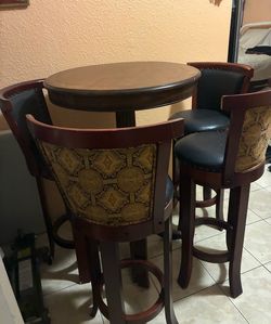 Solid Wood Pub Height Dining Set – 5 Pieces