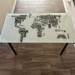World Map Black Graphic Desk