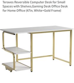 White and Gold Desk