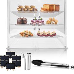 Commercial Countertop Bakery Pastry Display Case - Heavy Duty, Sturdy Stable Clear Acrylic
