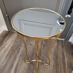 Gold Mirror Contemporary Accent Table