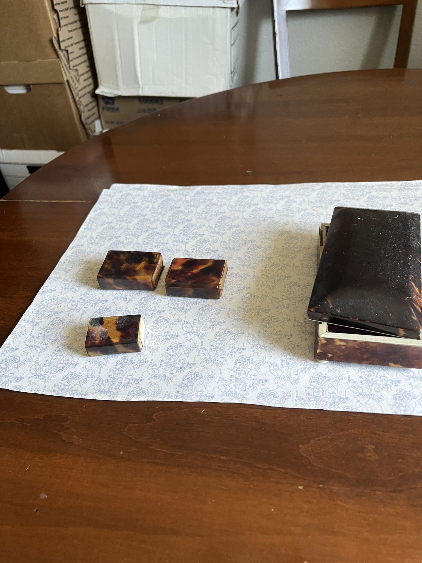Antique Match Box And Jewelry Box