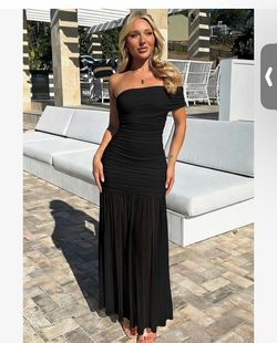 One-Shoulder Black Evening Gown 1 - Small and 1 - Large. $30