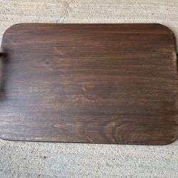 Wooden & Brass Charcuterie Tray With Running Fox Handles  