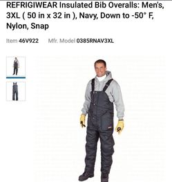 REFRIGIWEAR Insulated Bib Overalls: Men's, 3XL