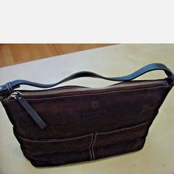 Kate Spade purse. Handbag. Brown Suede Leather Pocketbook. Made in ITALY. Designer Italian Leather Tote