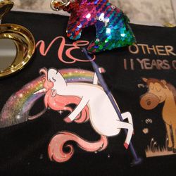 Cute! Unicorn Cosmetic Bag With Compact 