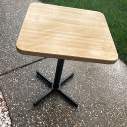 Wood Table With Metal Frame 