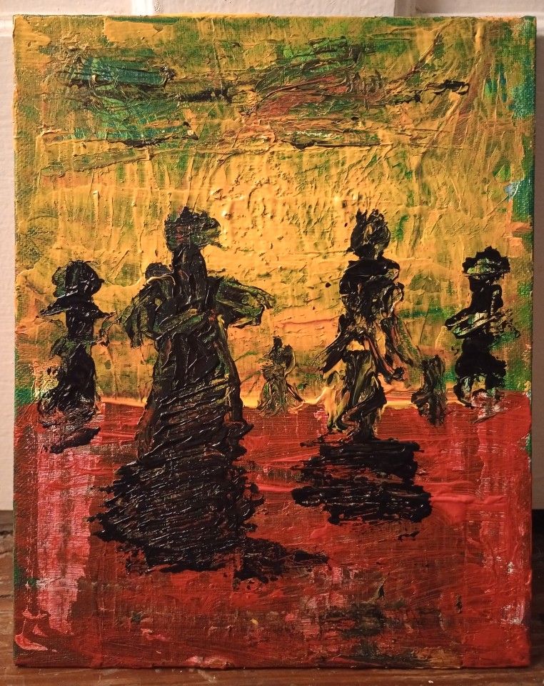Original Painting Acrylic on Canvas Panel 10" x 8" Home Decor Artwork *40.00* Art