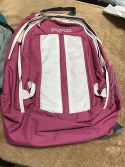 Pink & White JanSport Backpack